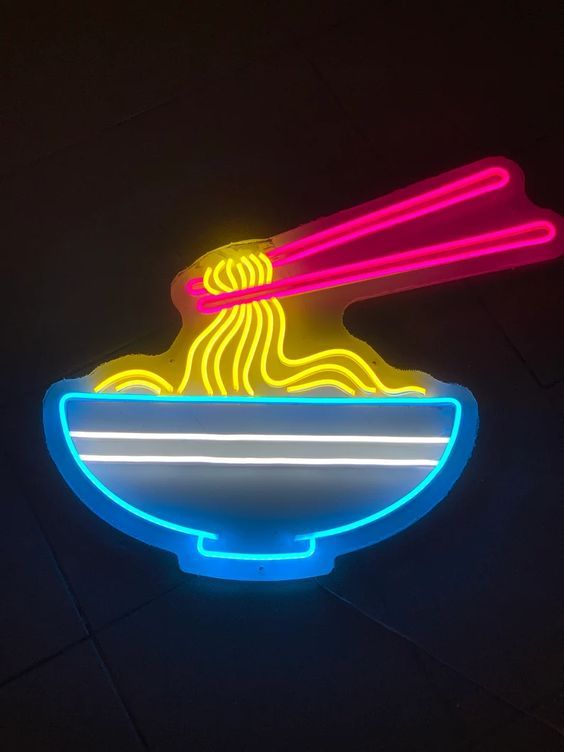 Noodle Yemek Neon Led Gece Lambası