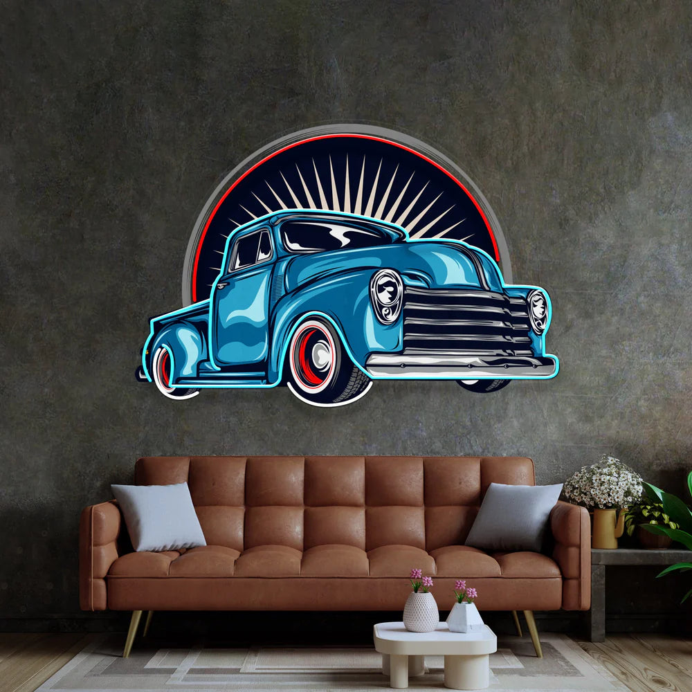 Vintage Pickup Kamyonet Led Neon Gece Lambası