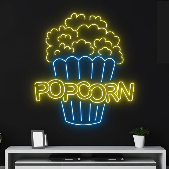 Cinema Mısır Patlatma Sinema Popcorn Neon Led Gece Lambası