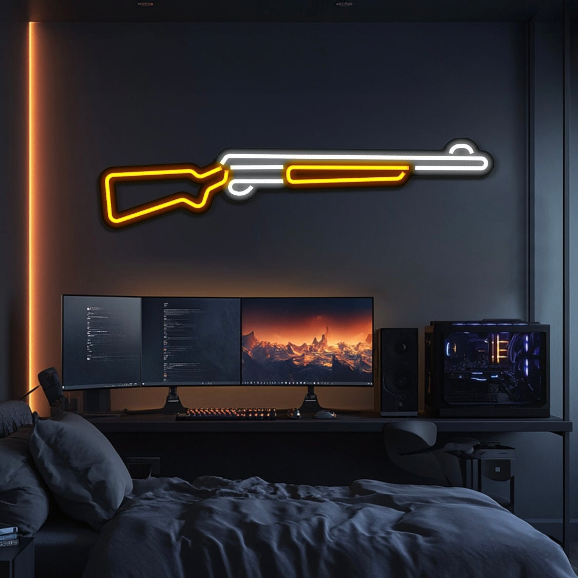 Uzi Neon Pompalı Silah Neon Led Gece Lambası