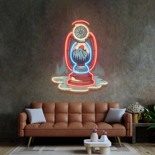 Vintage Fener Neon Led Gece Lambası