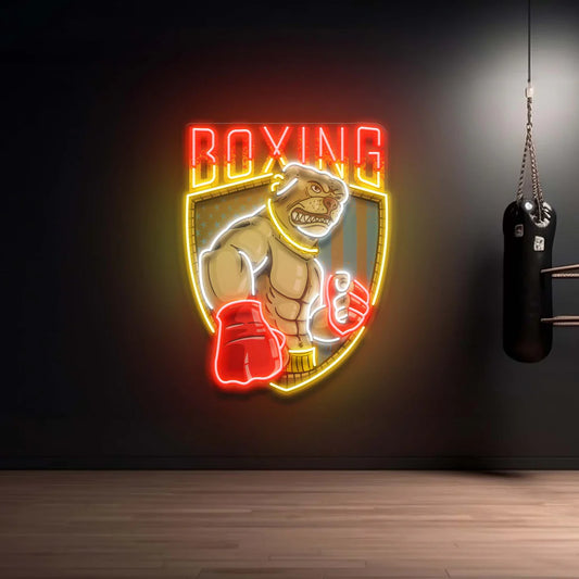 Gym Boks Pitbull Boxing Neon Led Gece Lambası