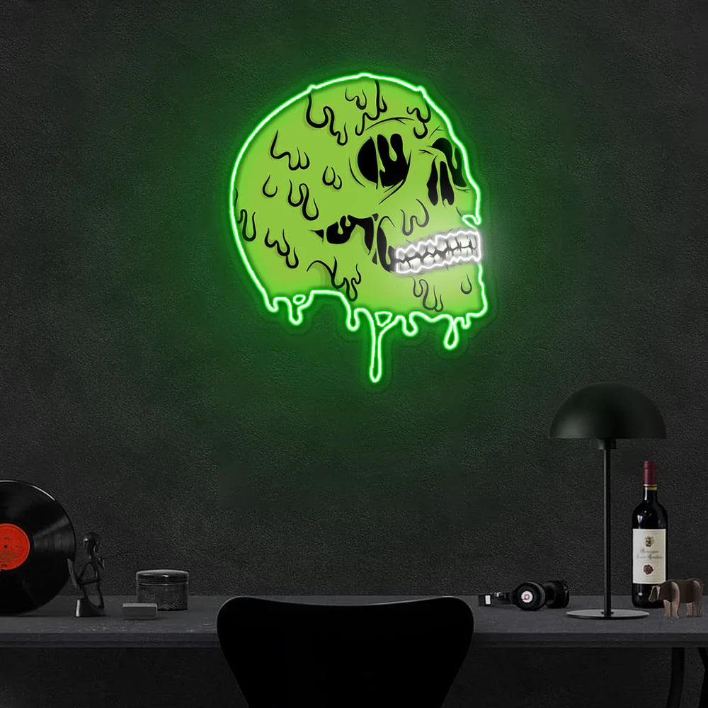 Zombi Kuru Kafa Skull Neon Led Gece Lambası