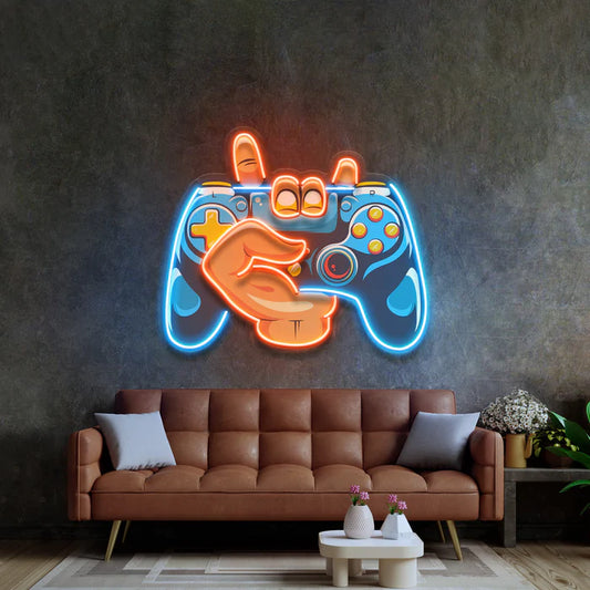 Gamepad Playstation Oyun Kontrolcüsü Neon Led Gece Lambası