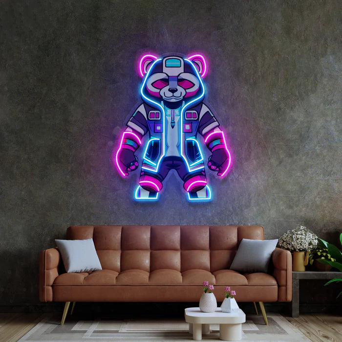 Cyberpunk Panda Neon Gaming Neon Led Gece Lambası