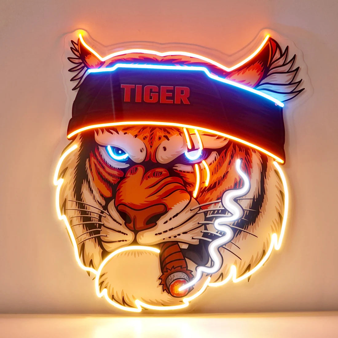 Smoke Tiger Kaplan Neon Led Gece Lambası