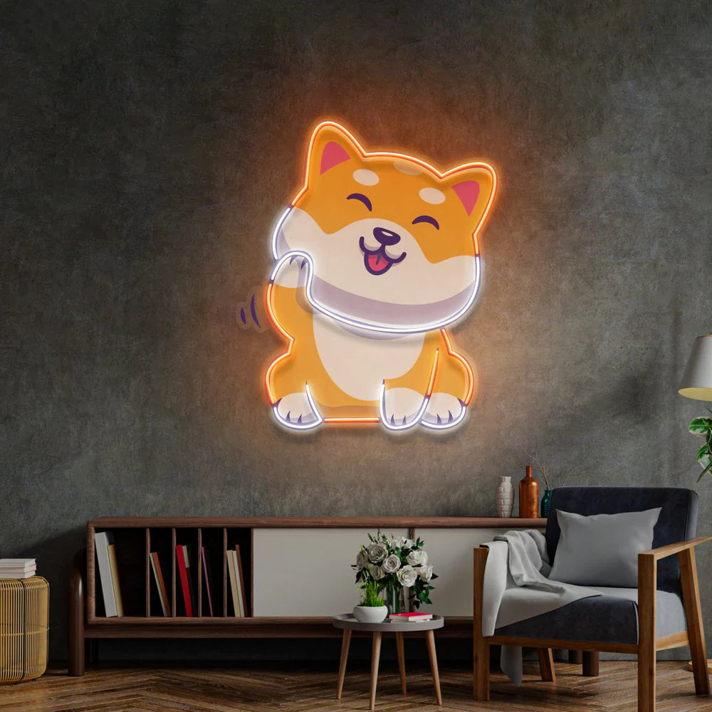 Tatlı Shiba Köpek Neon Led Gece Lambası