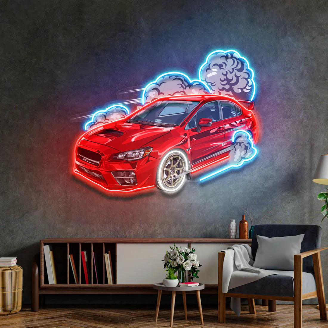 Kırmızı Lüks Araba Modifiyeli Car Neon Led Gece Lambası