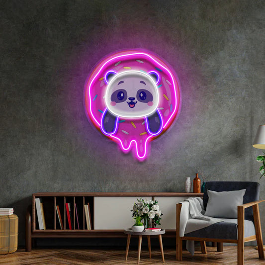 Panda ve Donut Neon Led Gece Lambası