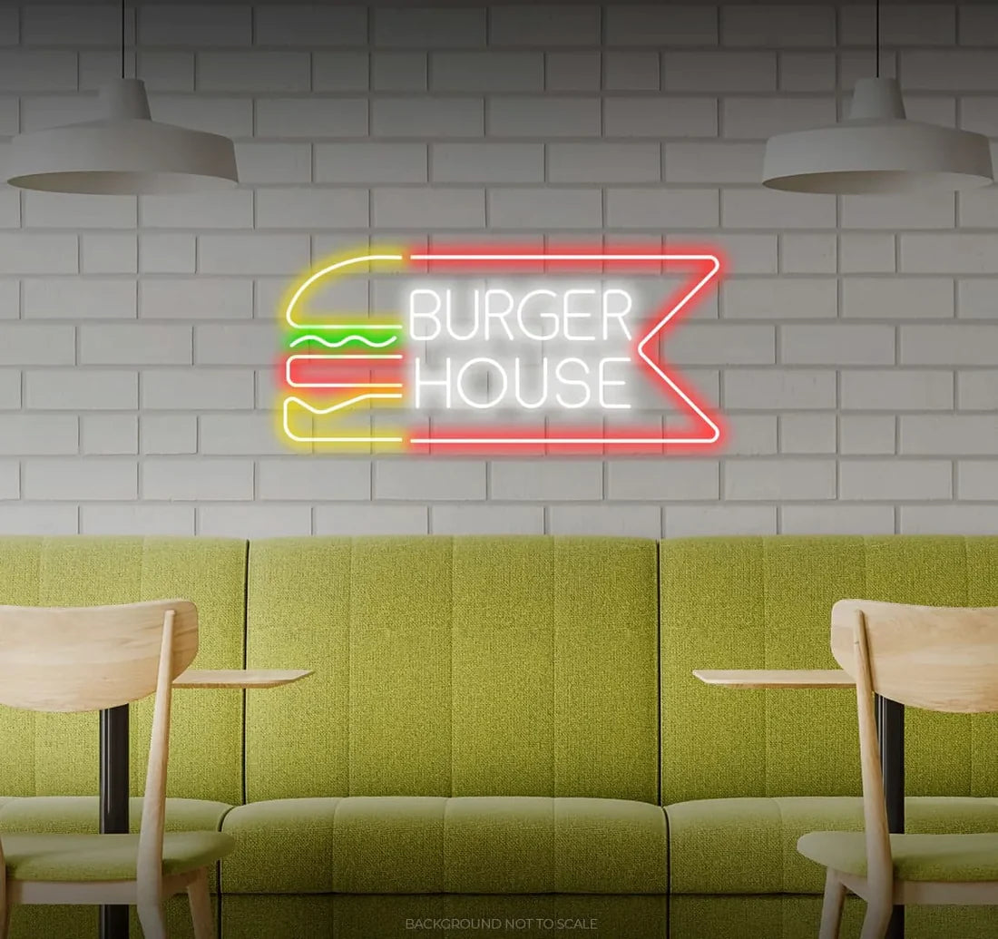 Fastfood Burger House Hamburger Neon Led Gece Lambası