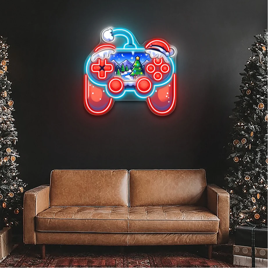 Playstation Gamepad Yeni Yıl Çalışması Yılbaşı Neon Led Gece Lambası