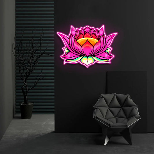 Lotus Çiçeği Neon Led Gece Lambası