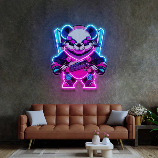 Cyberpunk Panda Gaming Neon Led Gece Lambası