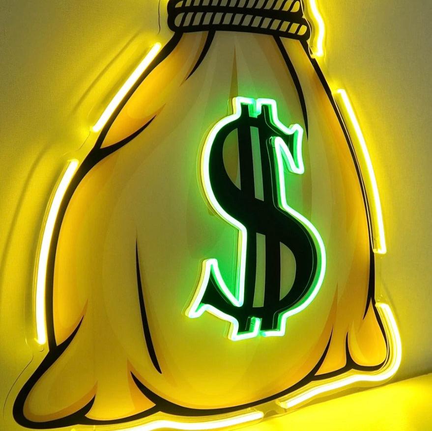 Para Çuvalı Money Dolar Neon Led