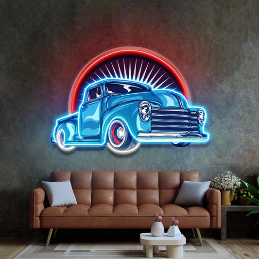 Vintage Pickup Kamyonet Led Neon Gece Lambası