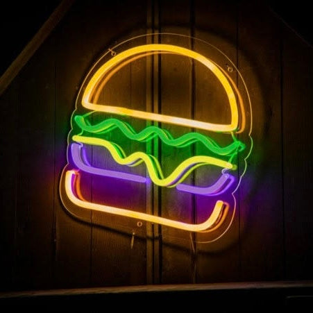 Hamburger Burger 🍔 Neon Led Gece Lambası