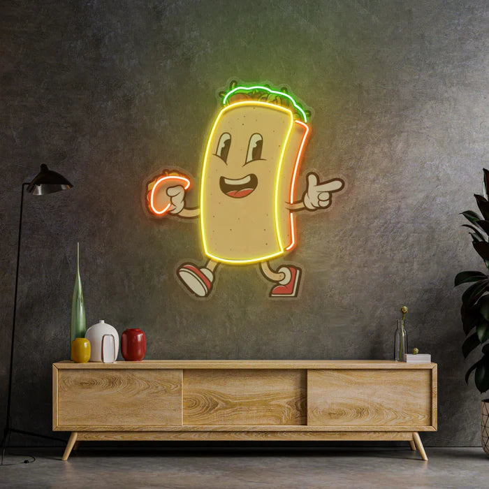 Havalı Burrito Neon Led Gece Lambası