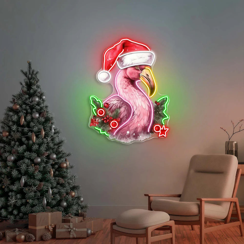 Flamingo Yeni Yıl Çalışması Yılbaşı Neon Led Gece Lambası