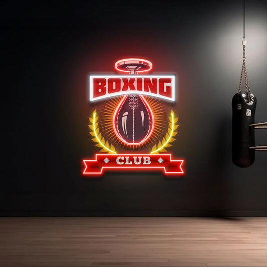 Club Gym Boks Torbası Fight Boxing Neon Led Gece Lambası