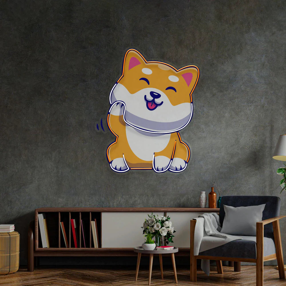 Tatlı Shiba Köpek Neon Led Gece Lambası