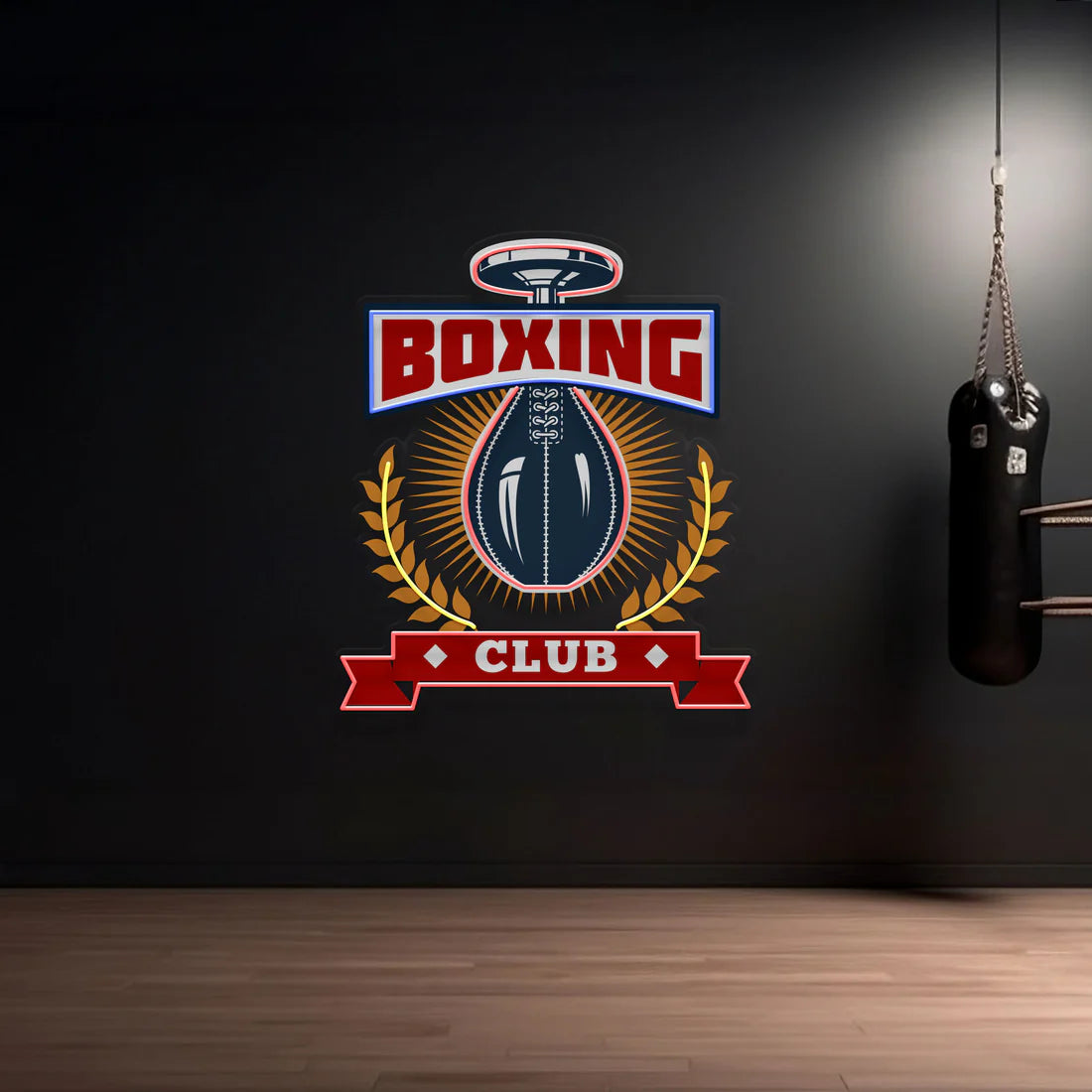 Club Gym Boks Torbası Fight Boxing Neon Led Gece Lambası