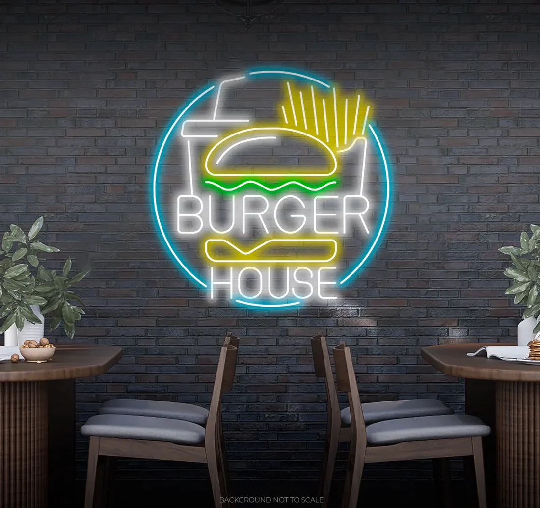 Fastfood Burger Evi Hamburger Neon Led Gece Lambası